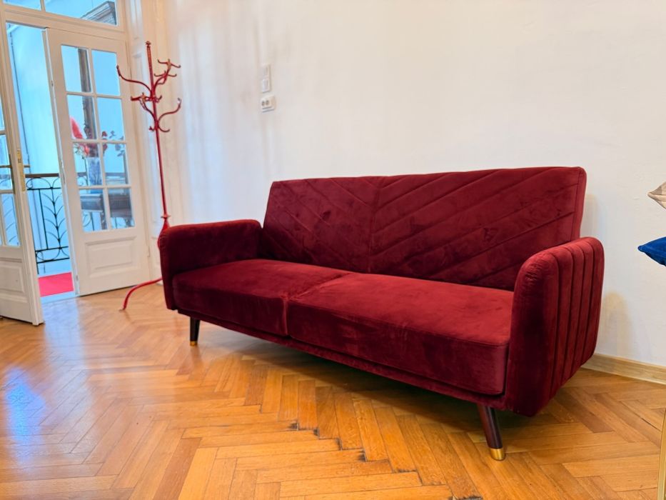 Canapea NOUA extensibila rosu inchis