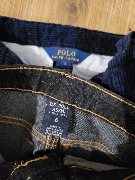 2 pantaloni (blugi și raiati) 6 ani USPA Ralph Lauren si colanti Guess