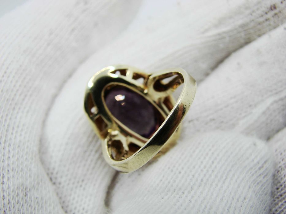 Inel Aur 14K Cu Ametist Step Cut Amethyst
