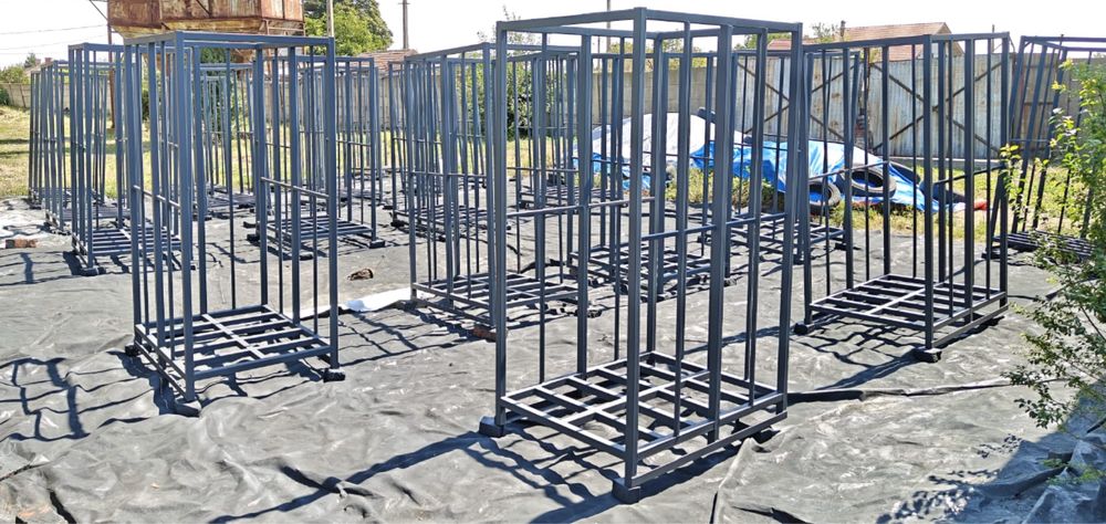 Boxpaleti metalici ieftini depozitare manipulare marfa lemn textile