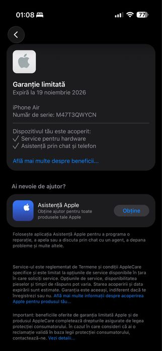 schimb iphone Air sky blue256 gb cu 17 pro max
