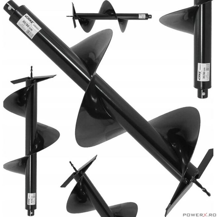 Burghiu pamant 25 cm x 80 cm, pentru motoburghiu, Verke