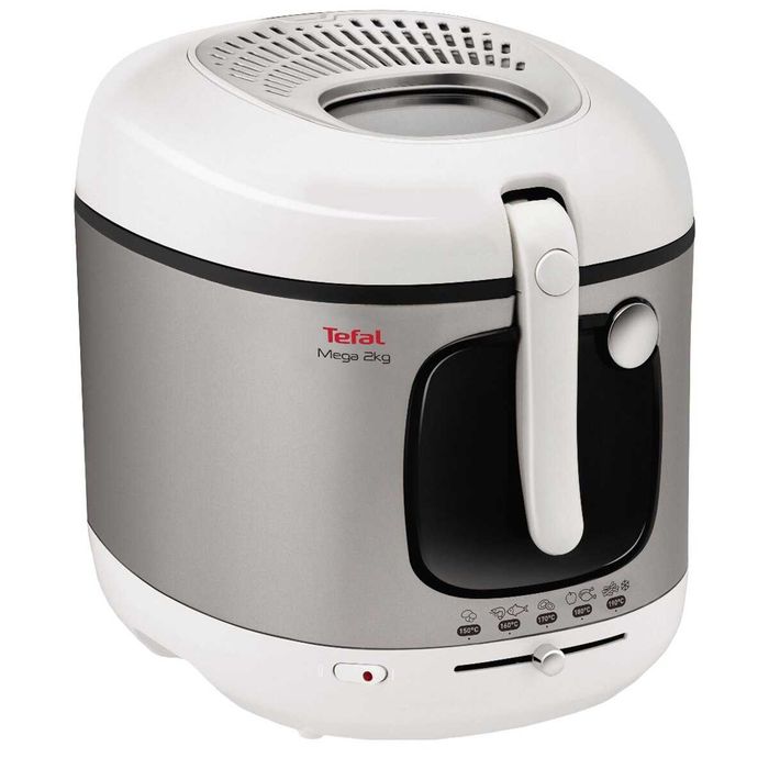 Friteuza Tefal Mega FR480015, XXL, 2100 W, 3.3L, temperatura ajustabila 150-190°C, filtru mirosuri neplacute, alb/gri