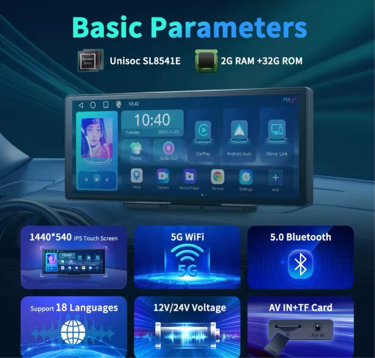 Navigatie Universala Android 13 & Carplay 11.3inch 2GB RAM 32GB