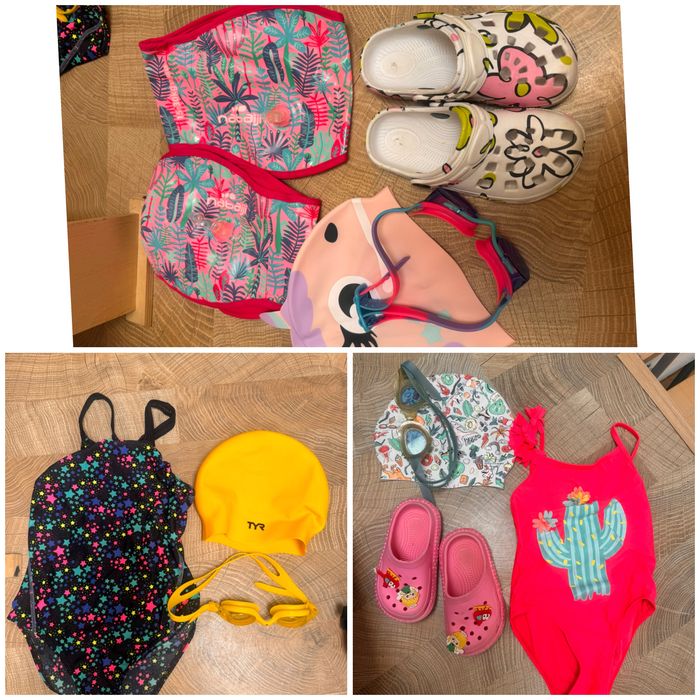 Lot bazin/ piscina cu costum de baie  casca ochelari