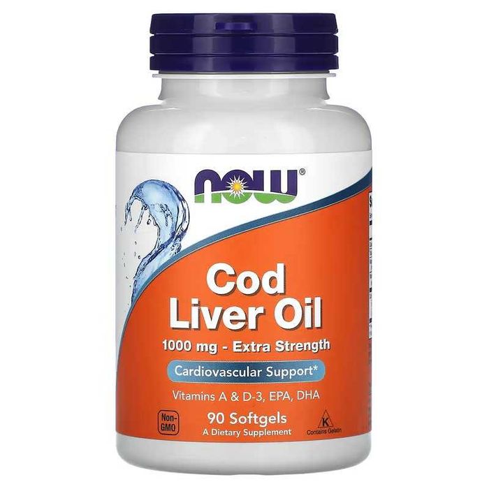 NOW Foods NOW Cod Liver Oil  жир печени трески 1000 мг 90 и180 капсул