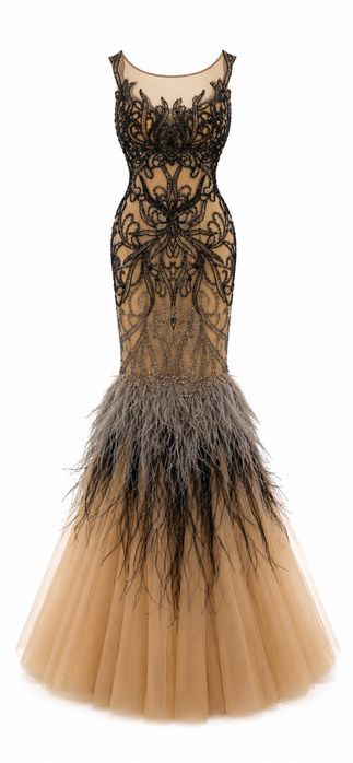 Бална рокля с пера Terani Couture