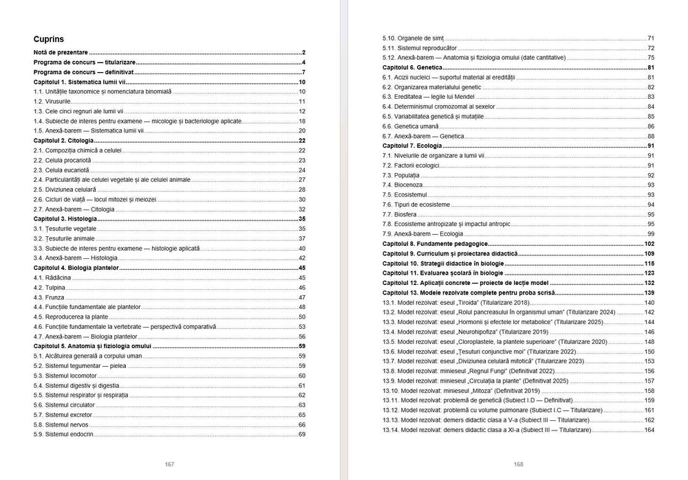 Biologie (cod 009) – Vol. I-II – Sinteze tematice si probe rezolvate - Ghid de pregatire examenele de Definitivare in Invatamant si Titularizare
