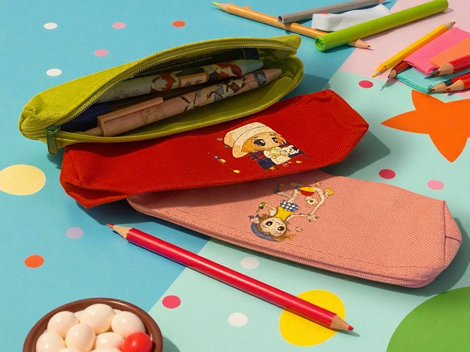 Penare colorate Textil cu Fermoar - stil kawaii