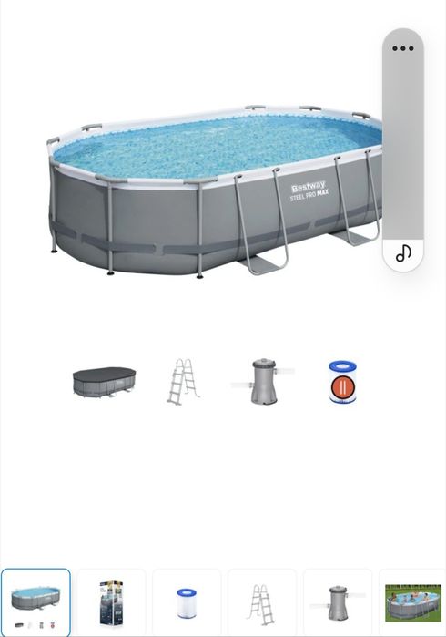 Piscina 5m schelet metalic,scara acces și prelata