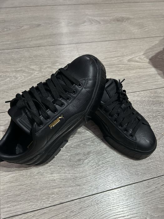 Черни кожени кецове Puma