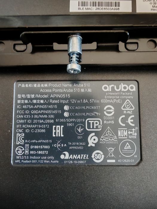 Access Point Aruba 510 APIN0515 WiFi 6 (AX) PoE – profesional, enterprise