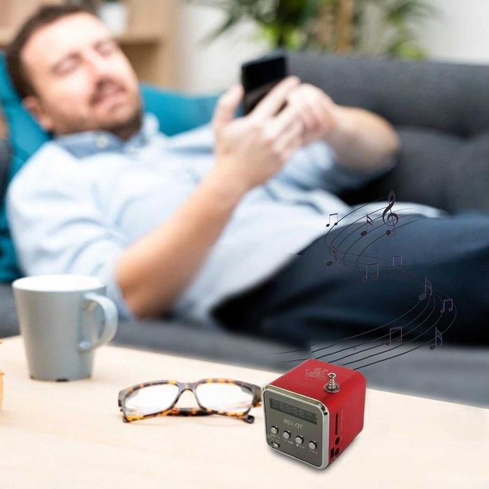 Mini Radio FM cu Boxa Portabila si MP3 Player LCD 45dB USB MicroSD