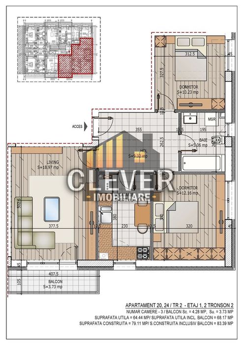 Apartament 3 cam, decomandat, Comision 0-Pallady metrou Teclu, mutare