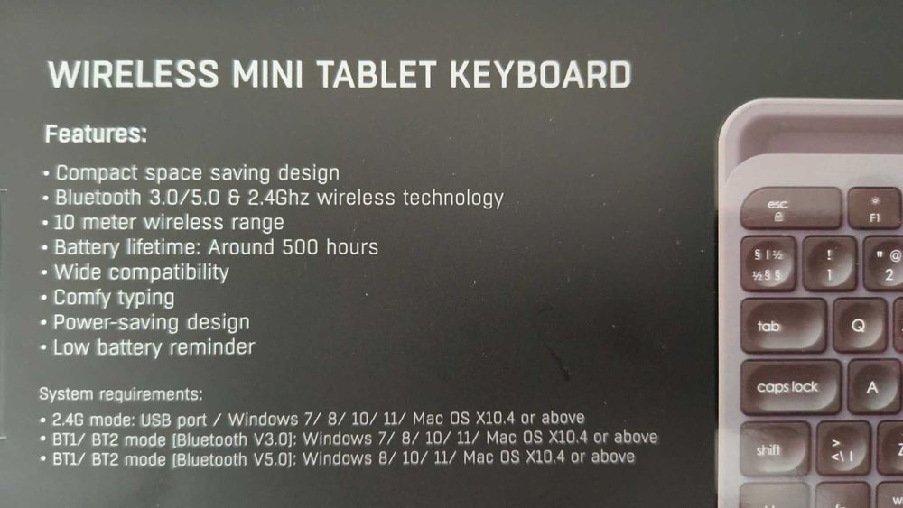 Tastatura wireless bluetooth pentru PC, tableta, telefon