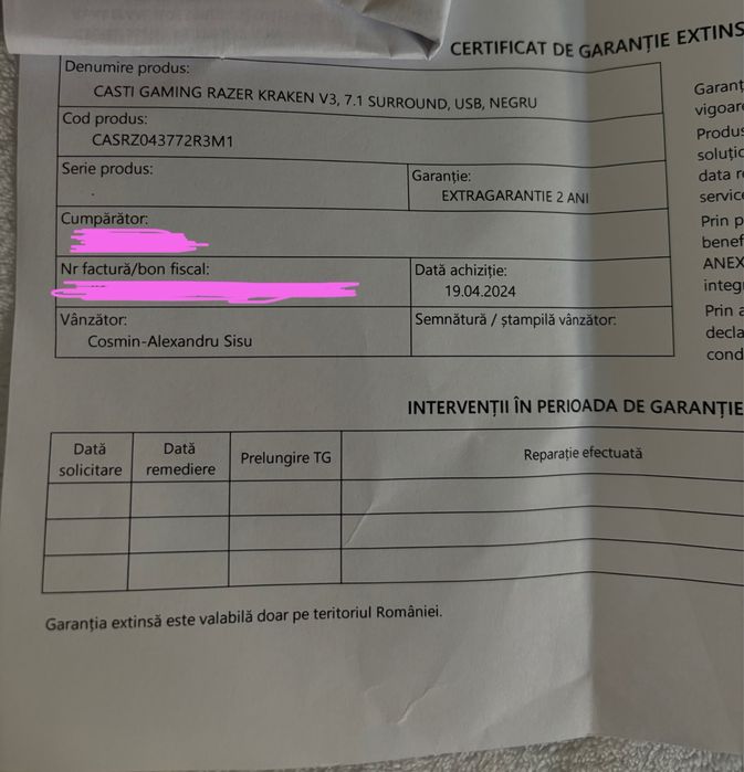 Razer Kraken V3 Gaming Headset ( In garantie )