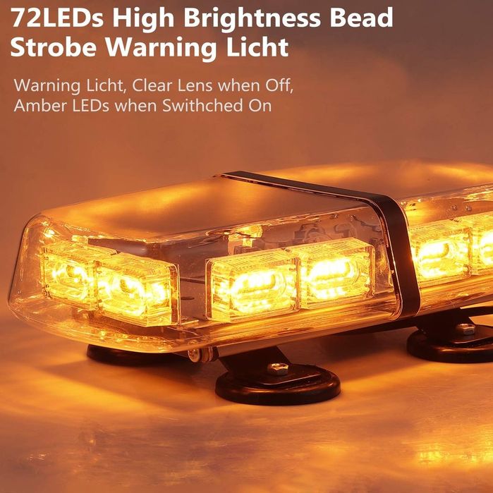 EYPINS Lumină de Avertizare LED 72 12/24V Far Rotativ – Portocalie