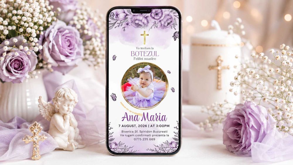 Invitații digitale de nuntă și botez personalizate