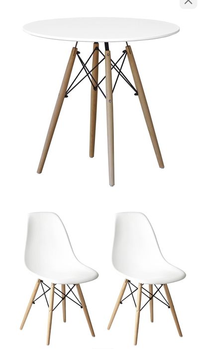 Комплект стол 90×90 и 2  стула