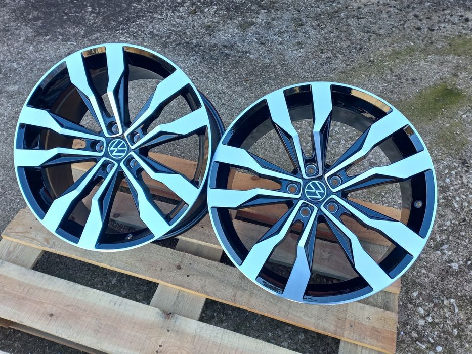 19"Vw Suzuka 8.5ж ет38 Tiguan Touran Passat Jetta T.roc Black Polish Ч