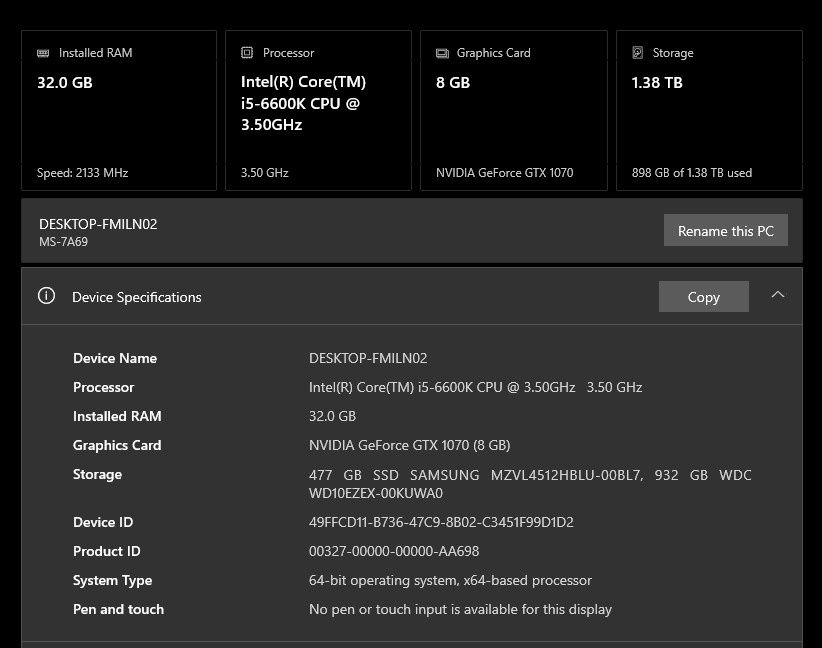 PC Gaming  gtx 1070 8gb - 16gb ram ddr4