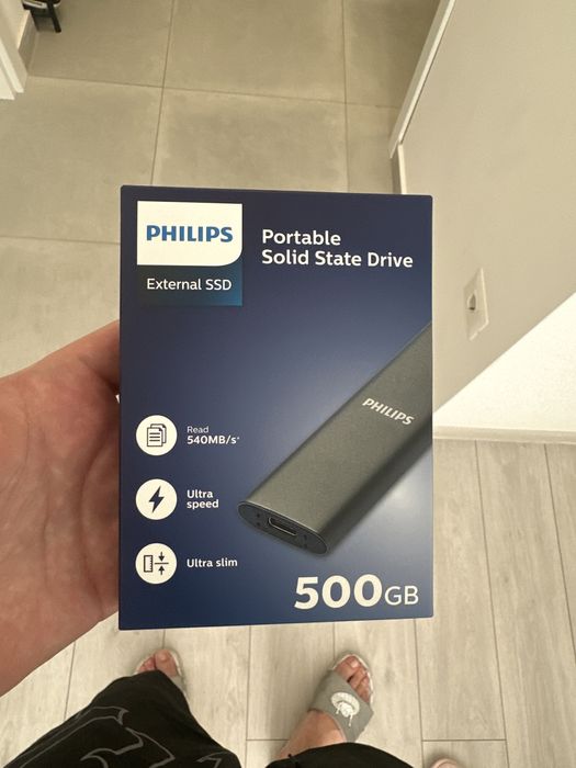 SSD Extern Philips 500GB • Sigilat • Ultra Slim