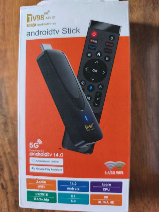Нов на Български TV98 Android TV 14 Ultra HD 4K 8K 2GB RAM 16GB ROM 5G