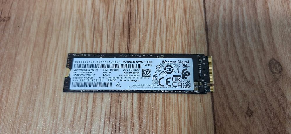 SSD M.2 2280 Nvme Western Digital 1TB
