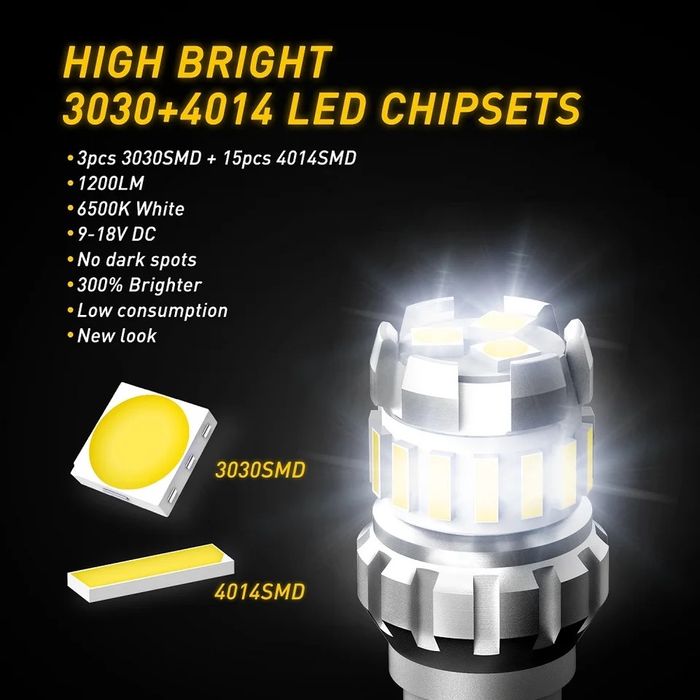 Bec Led Cree 100% W16W/T15 Cu Can-bus (Lumină Alb-Rece)