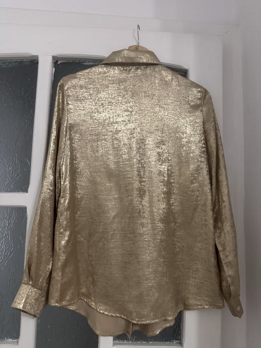Cămașă SHEIN aurie metalizată, elegantă
