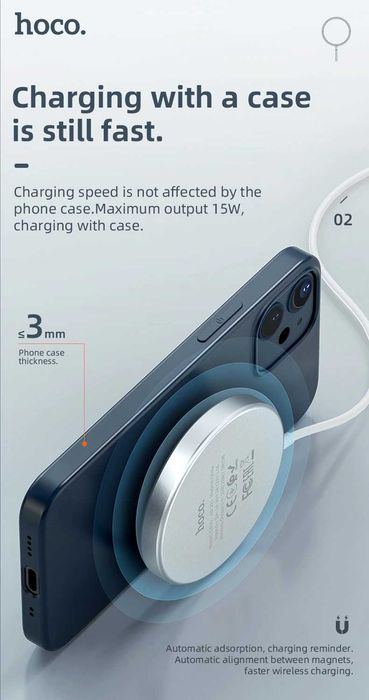 Hoco CW30 Pro Magnetic Wireless MagSafe 15W for Apple iPhone 15