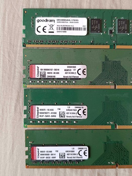 4 x 8gb  ddr4 kingston si Goodram