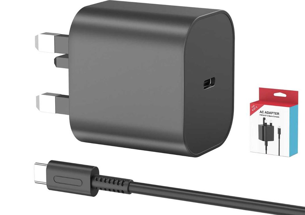 60W Fast Charger USB-C Универсално зарядно с адаптер - Nintendo Switch 2/ Switch1/ Steam Deck – НОВО