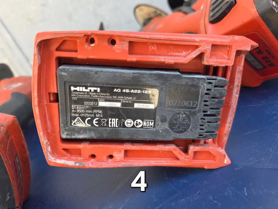 ПРОФЕСИОНАЛНИ Акумулаторни Ъглошлайфи HILTI 22V (125 мм) - ОТЛИЧЕН