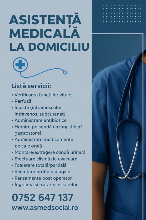 Asistenta medicala la domiciliu oferim  perfuzii,injectii,pansamente