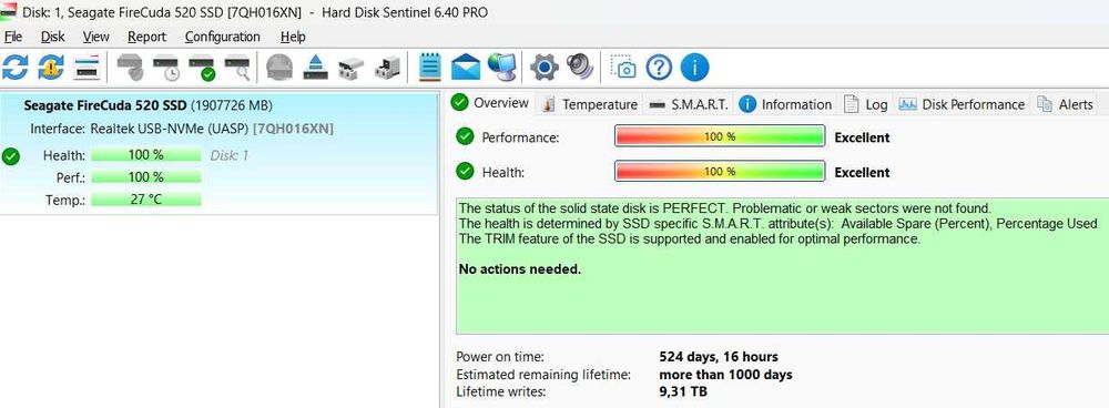 NVME M.2 SSD 2TB Seagate Firecuda 520 PCIe 4.0, Endurance - 3600 TBW