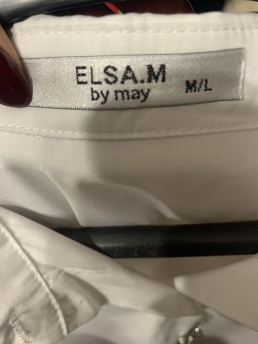 Нова бяла риза с брошка и камъни