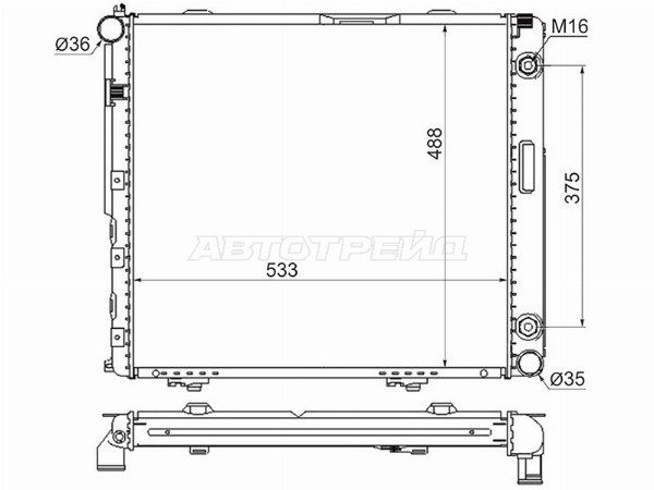 Радиатор охлаждения двигателя  Mercedes-benz E200