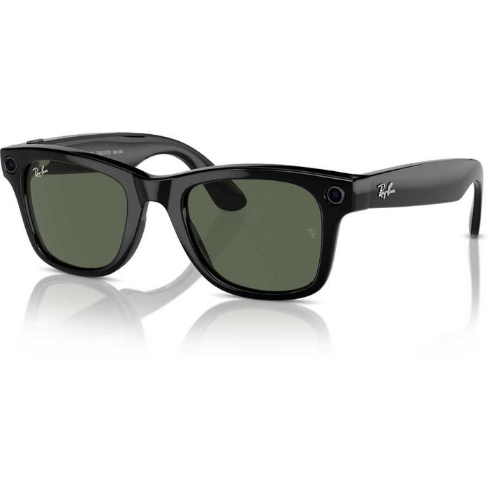 Rayban Meta Wayfarer Shiny negru cu verde