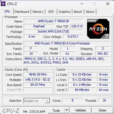 CPU AMD Ryzen 7 7800X3D