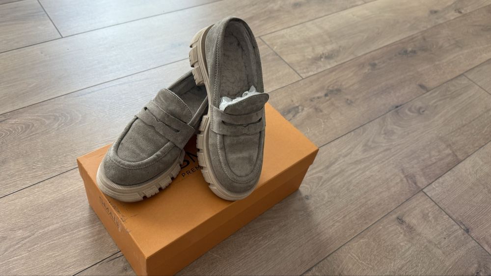 Лоферы Sman мех замша