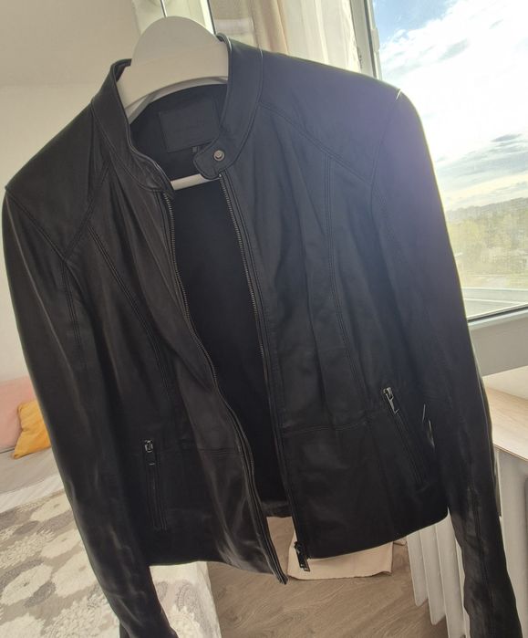 Geaca Piele Naturala Dama Massimo Dutti – Marimea L – Model Biker/Clasic