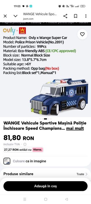 Lego mașină poliție