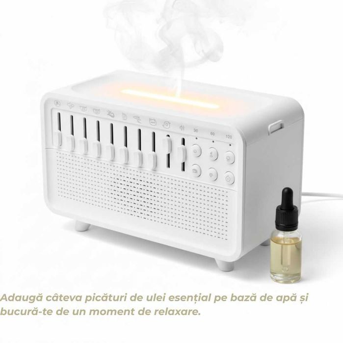 Dispozitiv Multifunctional Cu Sunete Albe, Aromaterapie,Umidificator