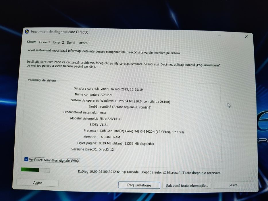 Laptop Gaming Acer Nitro V15 ANV15-51