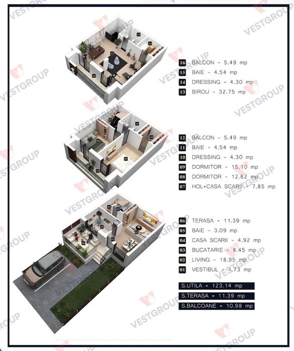 Villas Private Rezervelor P+2E Direct Dezvoltator Militari Vest