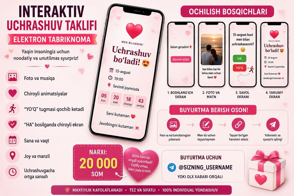 Sana uchun interaktiv taklif