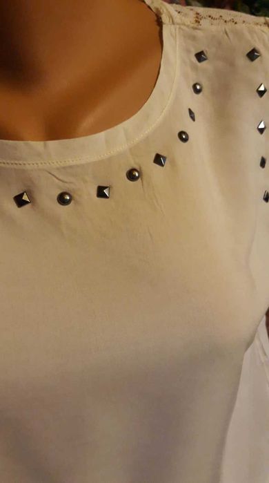 ZARA Дамска Тениска с дантела