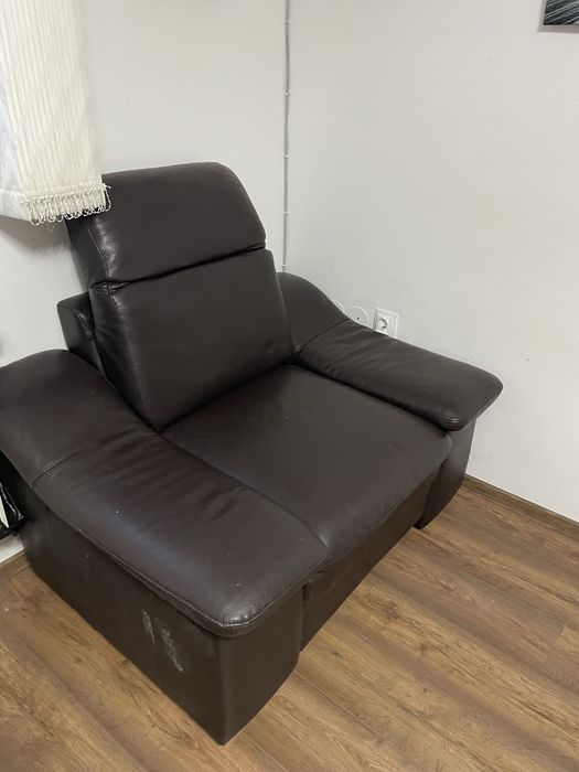 Fotoliu din piele maro
