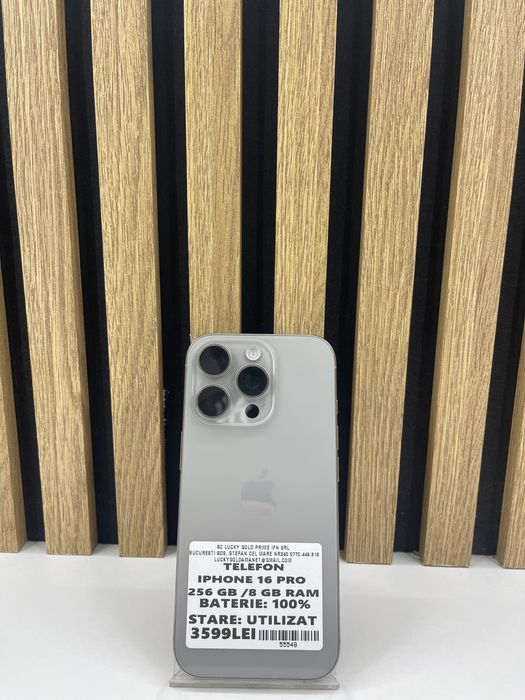 Iphone 16 Pro 256Gb/100% Baterie GARANTIE/Factura #55568